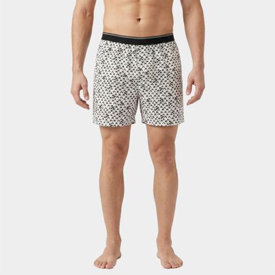 Men's White Classic Fit Printed Boxers
