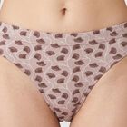 Women's Brown Mid-Rise Printed Panty, Brown, small