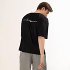 Men's Jet Black Crew Neck Athleisure T-Shirt, Black, small