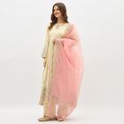 Women's Eggshell White Keyhole Neck Embroidered Kurta, Off White, small image number null