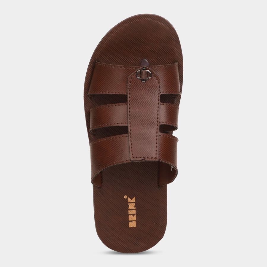 Mens Floater Sandals, Brown, large image number null