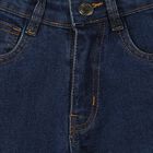 Boys' Blue Straight Fit Washed Jeans, Dark Blue, small