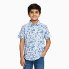 Boys' Rich Eggshell White Cotton Half Sleeve Classic Casual Shirt, सफ़ेद, small image number null