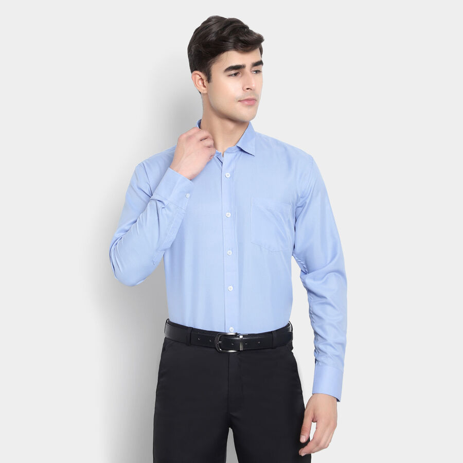 Solid Formal Shirt, Mid Blue, large image number null