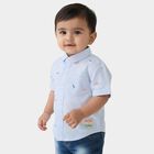 Infants Light Blue Cotton Half Sleeve Classic Casual Shirt, White, small image number null