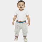 Infants' Grey Regular Fit Heart Print Rainbow Stripe Pyjama, मिश्रित हल्का ग्रे, small