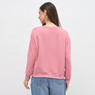 Women's Dusty Pink Crew Neck Casual Sweatshirt, Pink, small image number null
