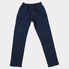 Boys' Navy Blue Straight Fit Drawstring Waist Jeans, Dark Blue, small