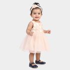 Infants' Light Pink Embellished Fit and Flare Frock, हल्का गुलाबी, small