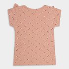 Girls' 100% Cotton T-Shirt , Peach, small