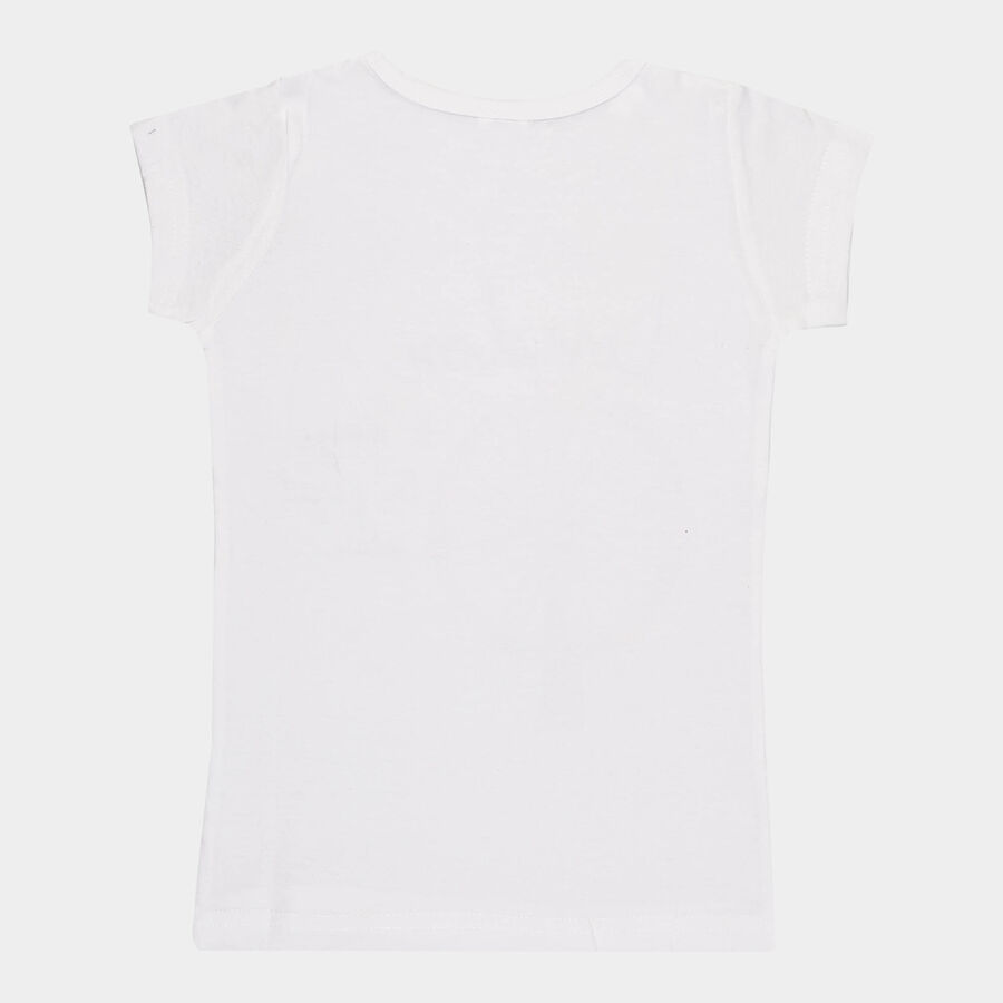 Girls Cotton T-Shirt, White, large image number null