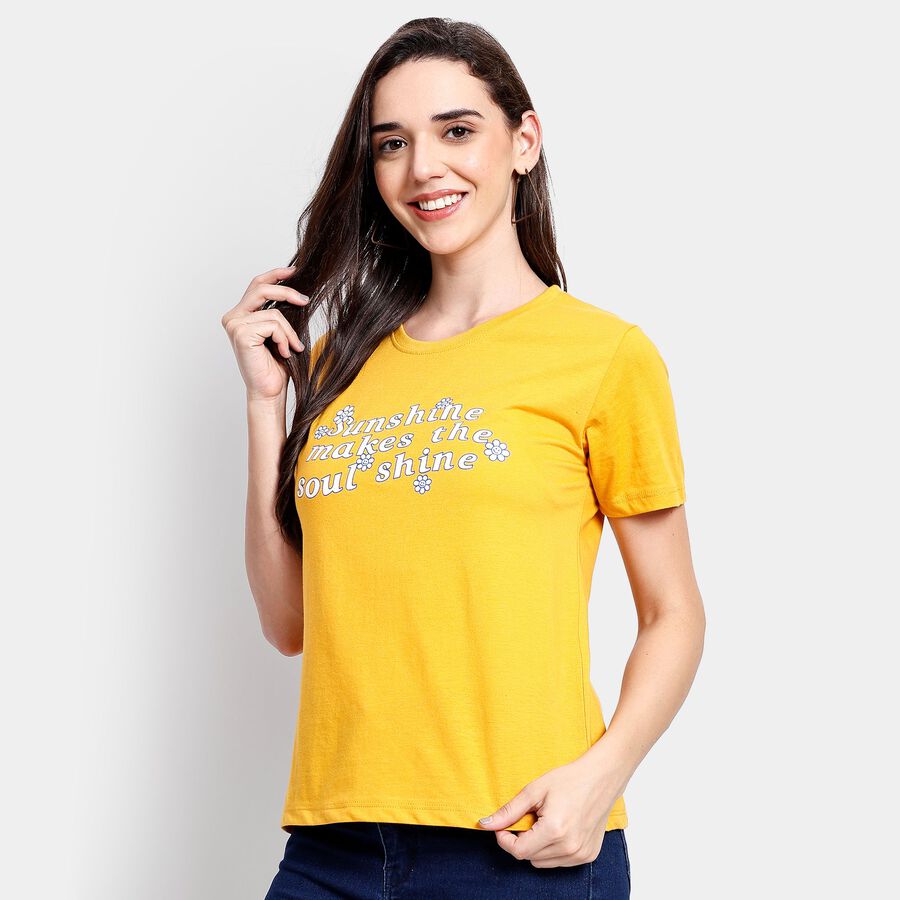 Ladies' Round Neck T-Shirt, Mustard, large image number null