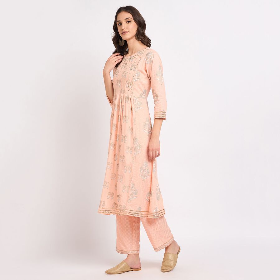 Ladies' Kurta Pyjama Set, Peach, large image number null