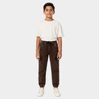 Boys Brown Jogger Fit Washed Cargo Jeans, Brown, small