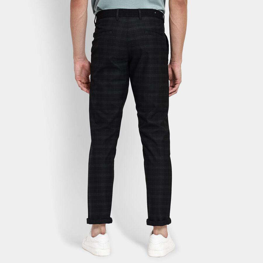 Men's Slim Fit Casual Trousers, काला, large image number null