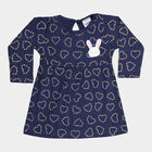 Infants Cotton Printed Frock, Navy Blue, small image number null