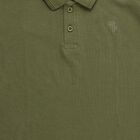 Boys Muted Olive Crew Neck Casual Half Sleeve T-Shirt, Olive, small