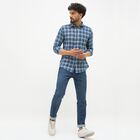 Men's Muted Steel Blue Cotton Full Sleeve Spread Collar Casual Shirt, रॉयल ब्लू, small image number null