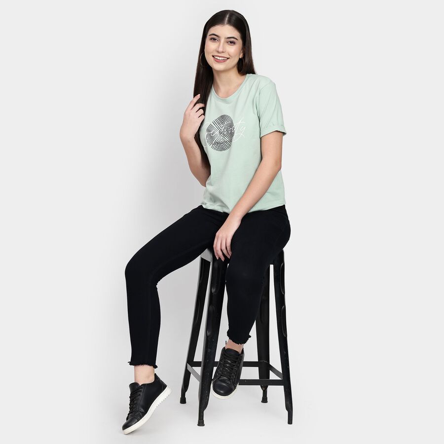 Ladies' Round Neck T-Shirt, Light Green, large image number null