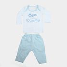 Infants' Light Blue 100% Cotton Round Neck Baba Suit, Light Blue, small