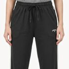 Women's Dark Grey Regular Fit Side-Striped Track Pants, Dark Grey, small