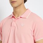 Men's Collared Half Sleeves T-Shirt, पीच, small image number null