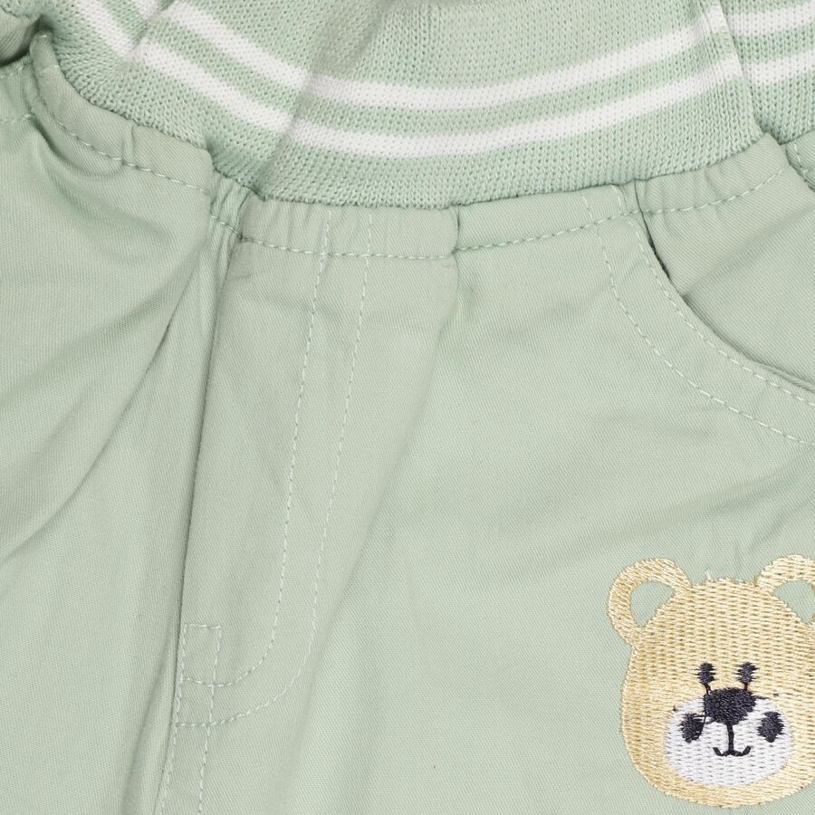 Infants' Light Sage Green Jogger Fit Rib Waist Trouser, Light Green, large image number null