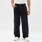 Men's Jet Black Relaxed Fit Five-Pocket Jeans, Black, small