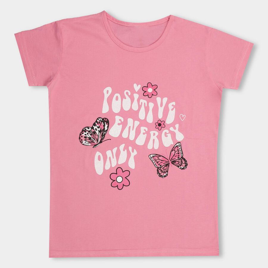 Girls' T-Shirt , Pink, large