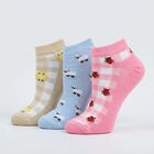 Women's Assorted Regular Fit Printed Pack of 3 Socks, चुनिंदा, small