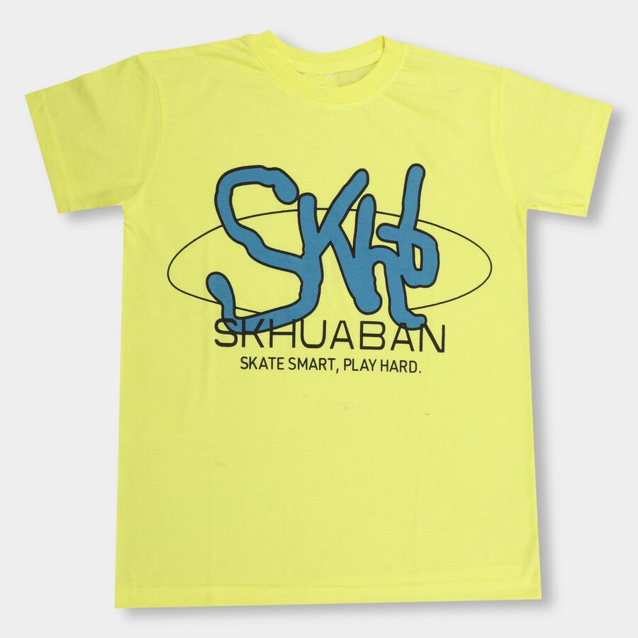 Boys' Half Sleeves T-Shirt , पीला, large image number null
