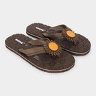 Women's Brown Floral Toe-Post Flip-Flops, भूरा, small