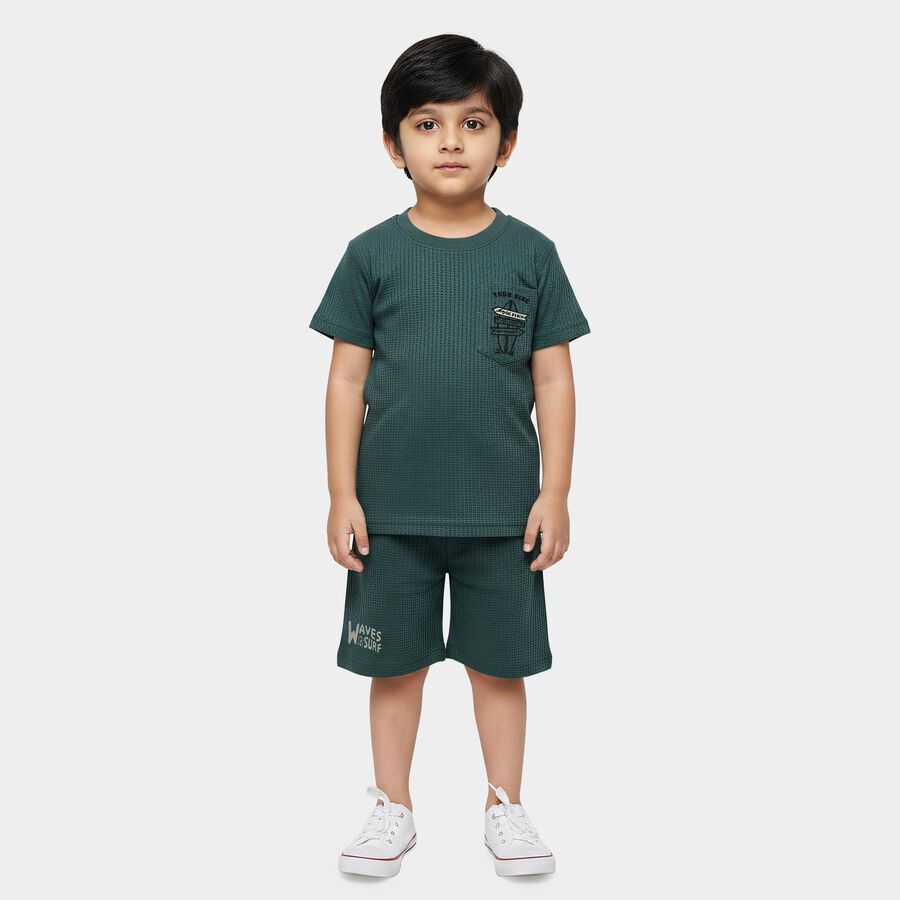 Boys' Knit Baba Suit, Teal Blue, large