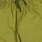Boys Olive Green Regular Fit Solid Trousers, ओलिव, small