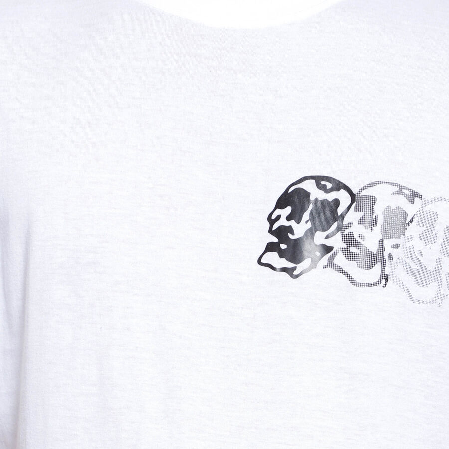 Cotton Round Neck T-Shirt, White, large image number null