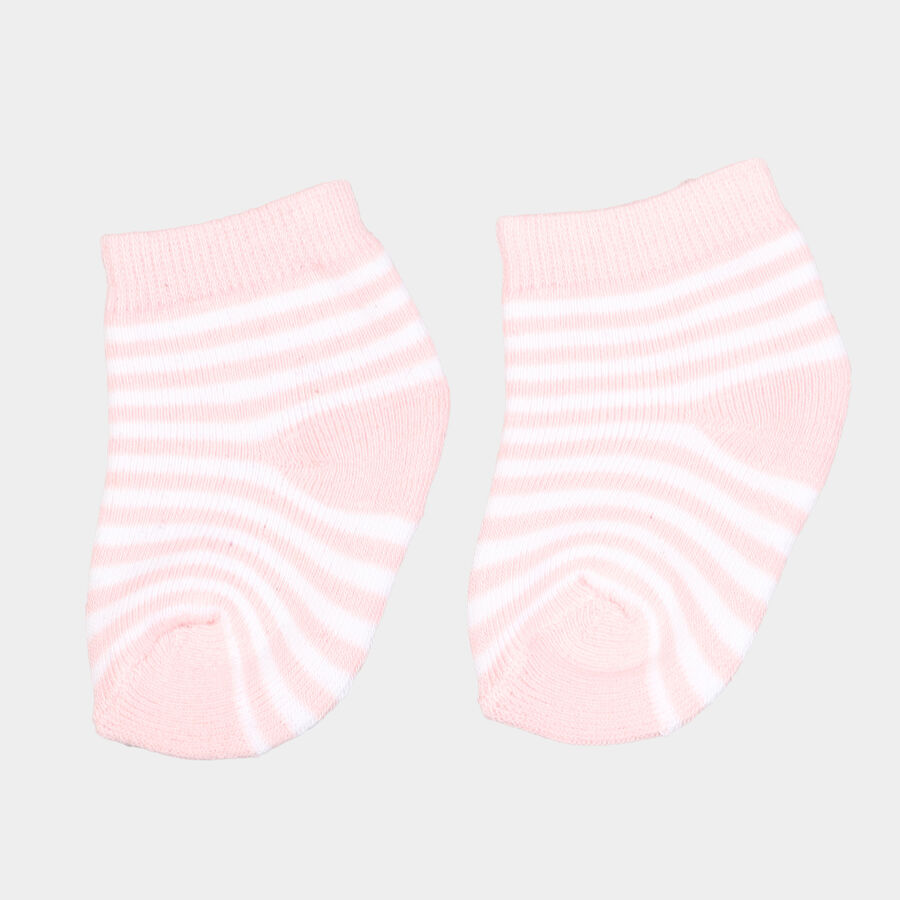 Infants Cotton Stripes Socks, White, large image number null