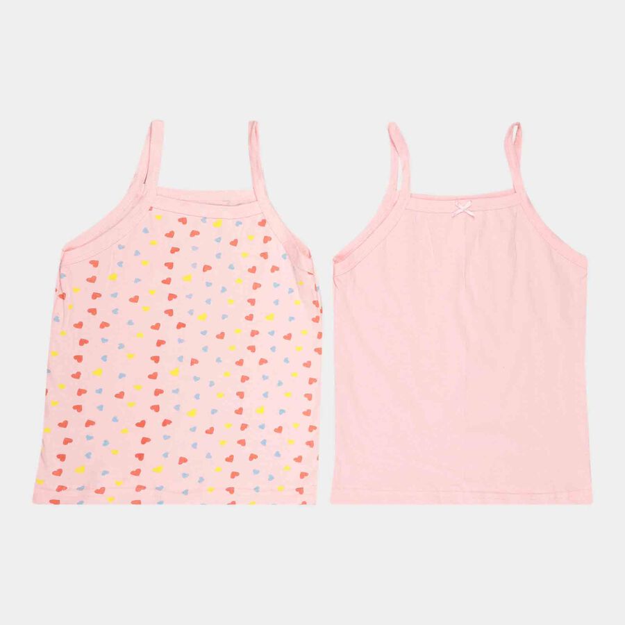 Girls Spaghetti Vest, गुलाबी, large image number null