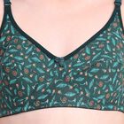 Ladies' 100% Cotton Non-Padded Bra, Dark Green, small image number null