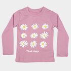 Girls Purple Round Neck Regular Top, Purple, small