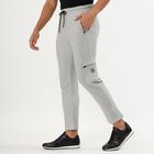 Men's Light Grey Textured Cotton Blend Jogger, मिश्रित हल्का ग्रे, small image number null