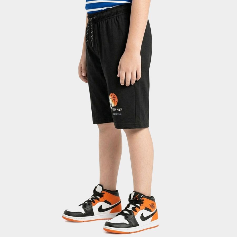 Boys' Grey Relaxed Fit Jamaican Shorts, Dark Grey, large