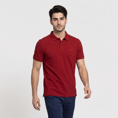 Men's Maroon Polo Neck Polo T-Shirt