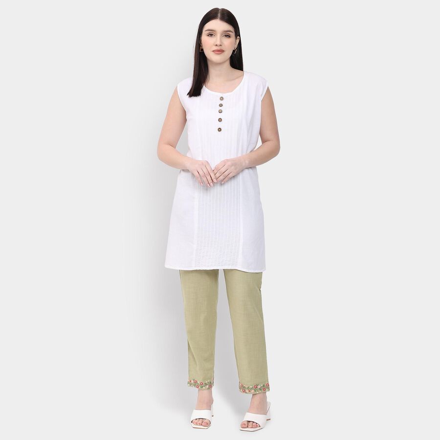 Ladies' 100% Cotton Palazzos, हल्का हरा, large image number null