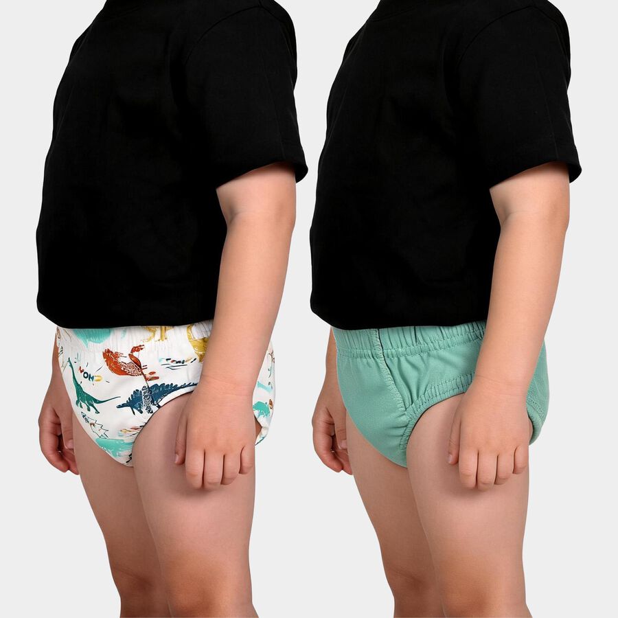 Boys' Mint Green Regular Fit Solid Briefs, Light Green, large