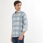 Men's Light Blue Cotton Regular Collar Casual Shirt, Light Blue, small image number null