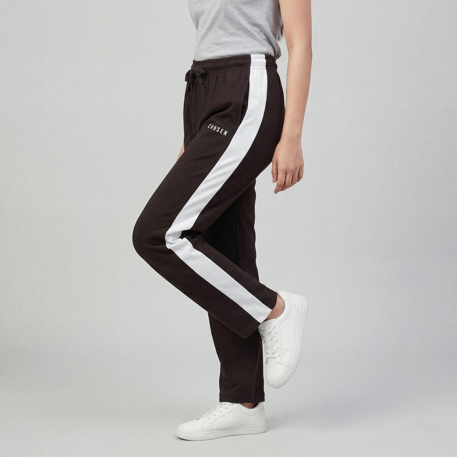 Women's Brown Relaxed Fit Track Pants, भूरा, large