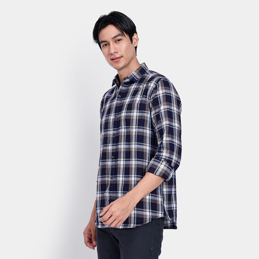 Men's 100% Cotton Casual Shirt, भूरा, large image number null
