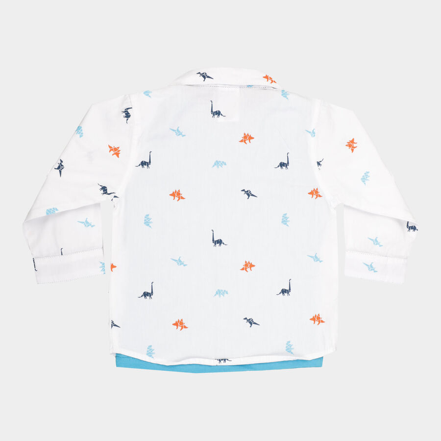 Infants Cotton Solid Casual Shirt, White, large image number null