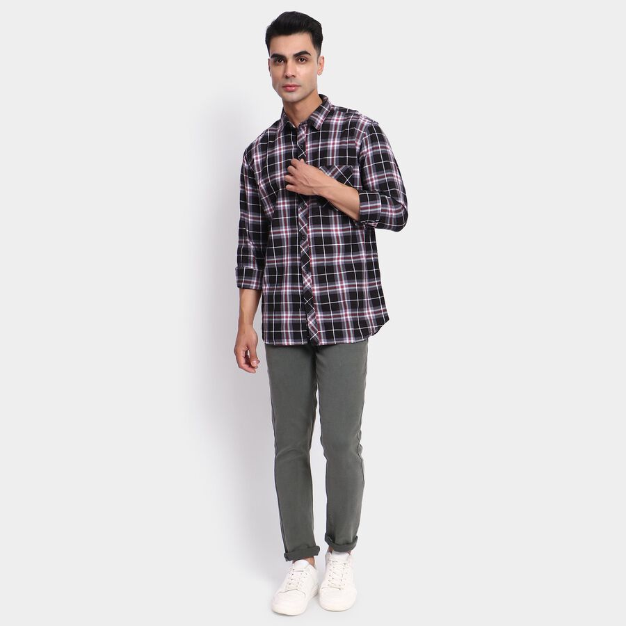 Men's 100% Cotton Casual Shirt, Black, large image number null