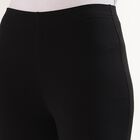 Women's White Slim Fit Solid Cotton Churidar, Black, small